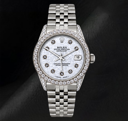 Rolex Datejust 16200 36mm White Diamond Dial Stainless Steel Watch