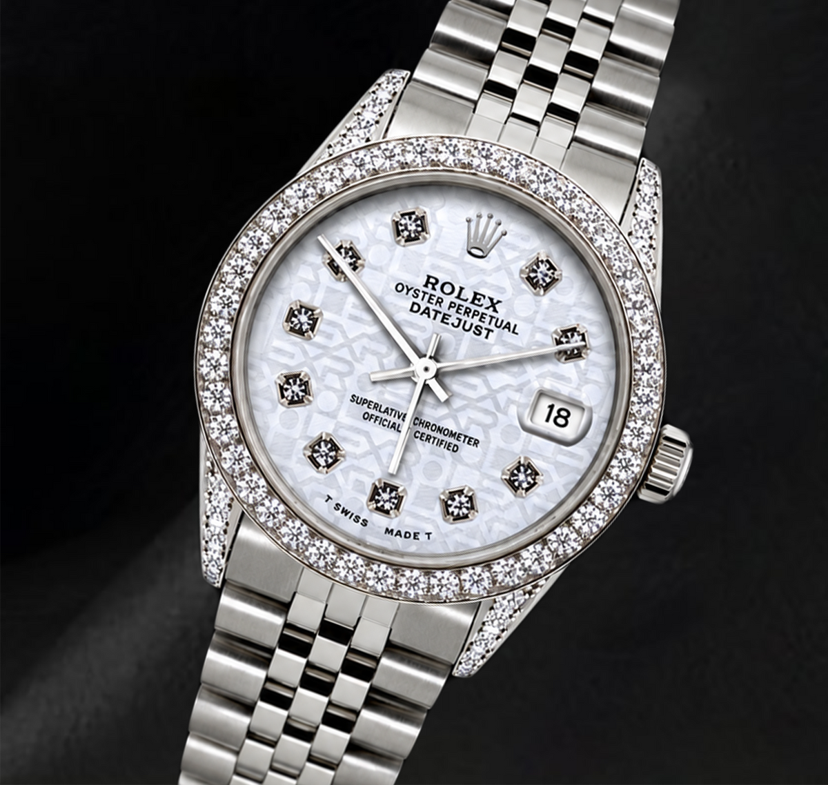 Rolex Datejust 16200 36mm White Diamond Dial Stainless Steel Watch