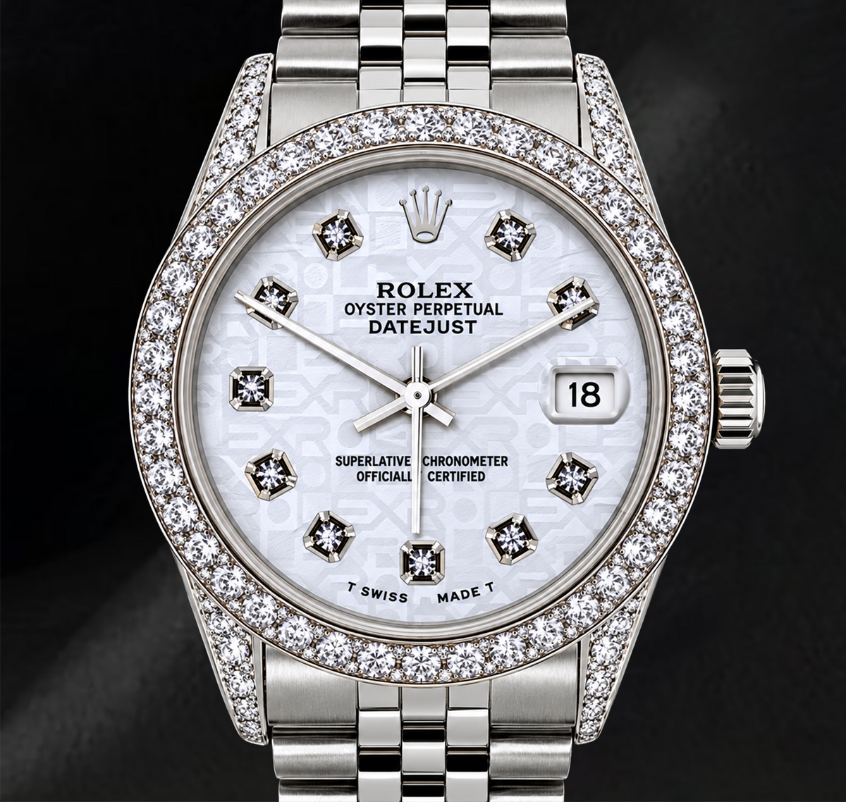 Rolex Datejust 16200 36mm White Diamond Dial Stainless Steel Watch