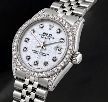 Rolex Datejust 16200 36mm White Diamond Dial Stainless Steel Watch