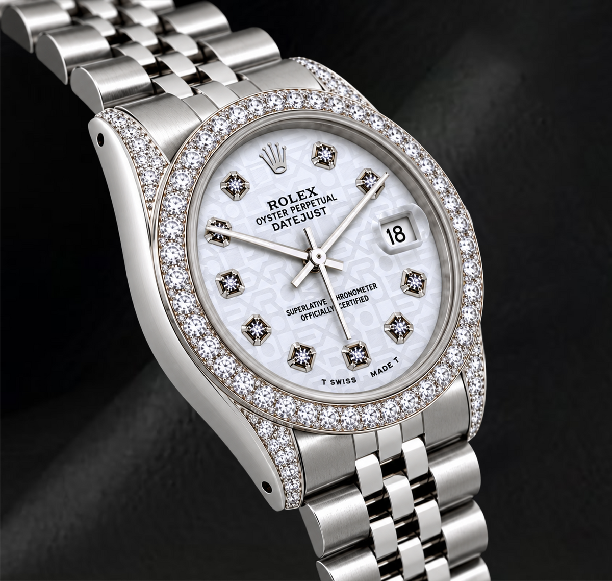 Rolex Datejust 16200 36mm White Diamond Dial Stainless Steel Watch
