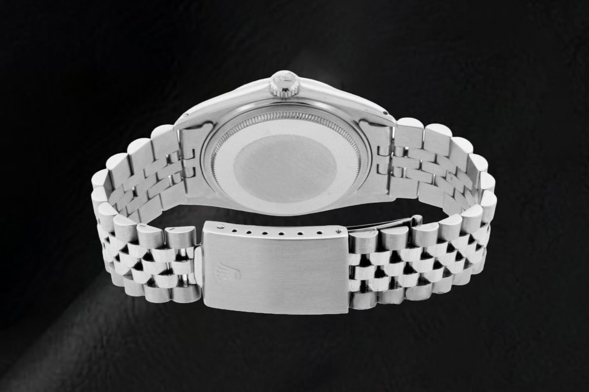 Rolex Datejust 16200 36mm White Mother of Pearl Roman Diamond Dial Stainless Steel Watch