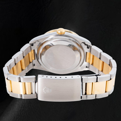 Rolex Datejust 16203 36mm White Mother Of Pearl Roman Diamond Dial Two Tone watch