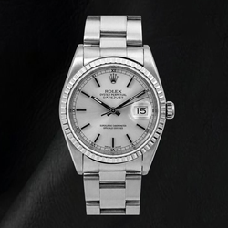 Rolex Datejust 16220 36mm Silver Stick Dial Stainless Steel Watch Oyster Bracelet