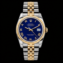 Rolex Datejust 16233 36mm Blue Roman Dial Two Tone Watch