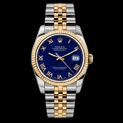 Rolex Datejust 16233 36mm Blue Roman Dial Two Tone Watch
