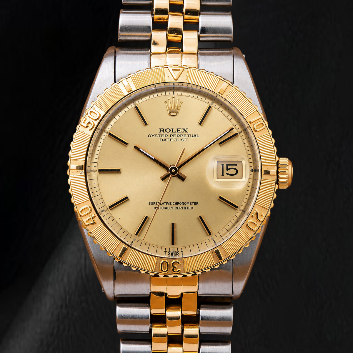 Rolex Datejust 16233 36mm Champagne Stick Dial Two Tone Watch