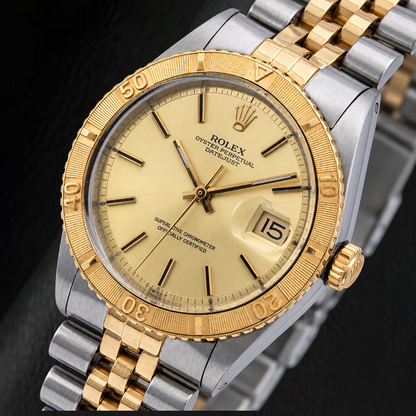 Rolex Datejust 16233 36mm Champagne Stick Dial Two Tone Watch