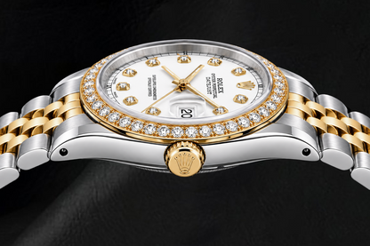 Rolex Datejust 16233 36mm White Diamond Dial Two Tone Watch