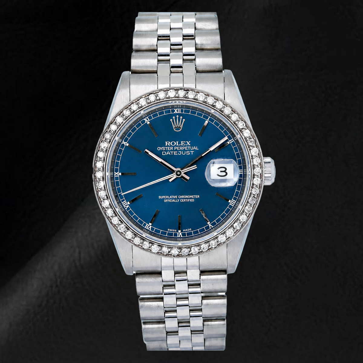 Rolex Datejust 16234 36mm Blue Stick Dial Stainless Steel Watch