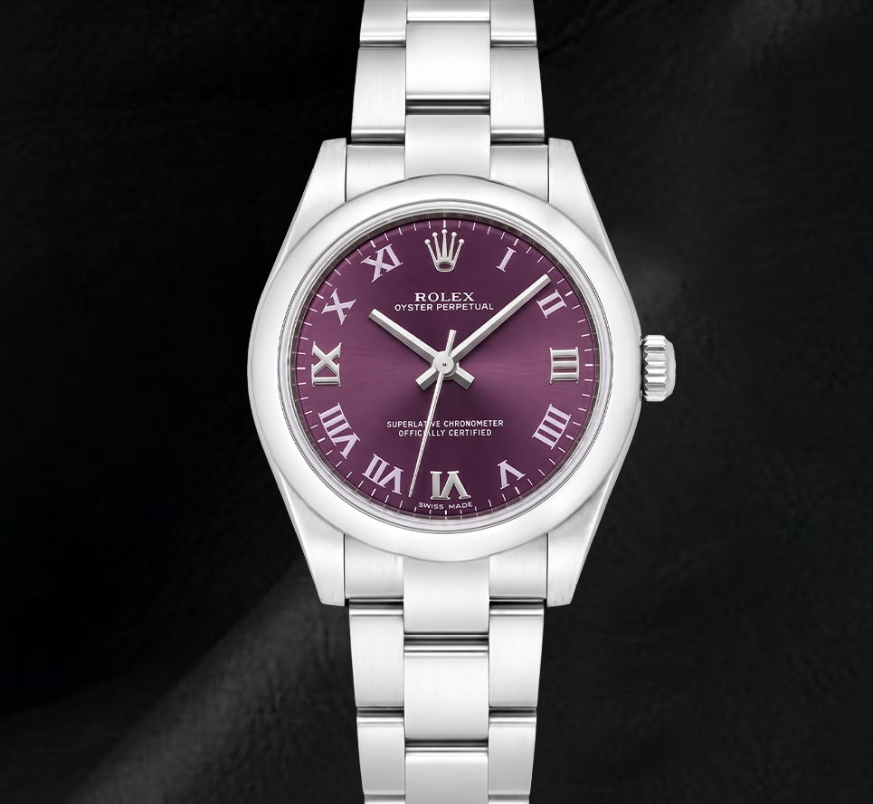 Rolex Datejust 177200 Purple Roman Dial 31mm Stainless Steel Watch