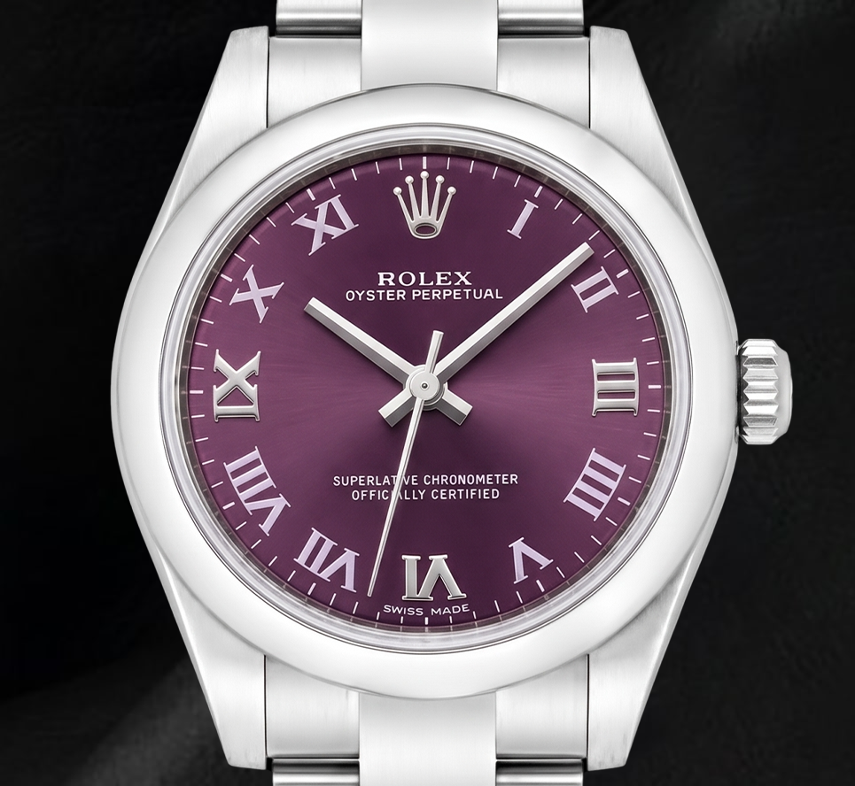 Rolex Datejust 177200 Purple Roman Dial 31mm Stainless Steel Watch