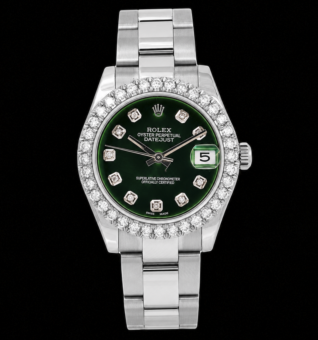 Rolex Datejust 178240 31MM Green Diamond Dial Stainless Steel Watch