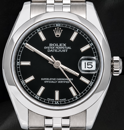Rolex Datejust 178240 Black luminous Dial 31mm Stainless Steel Watch