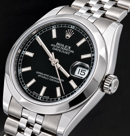 Rolex Datejust 178240 Black luminous Dial 31mm Stainless Steel Watch