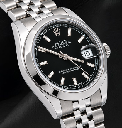 Rolex Datejust 178240 Black luminous Dial 31mm Stainless Steel Watch
