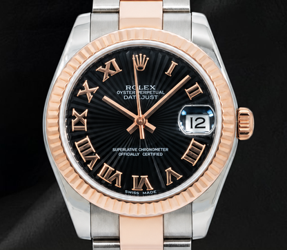 Rolex Datejust 178271 Black Roman Dial 31mm Two Tone Watch