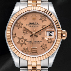 Rolex Datejust 178271 Salmon Floral Dial 31mm Two Tone Watch