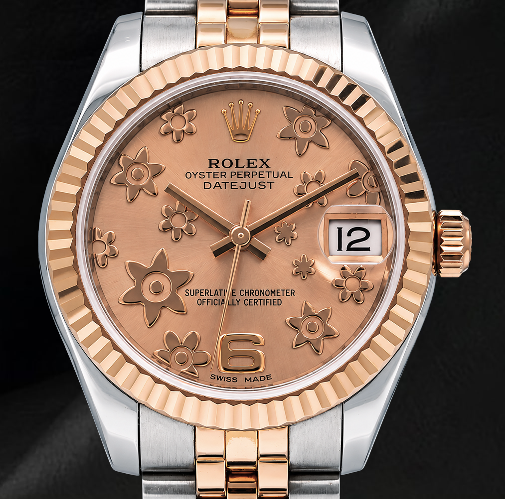 Rolex Datejust 178271 Salmon Floral Dial 31mm Two Tone Watch