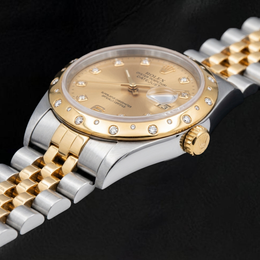 Rolex Datejust 178341 31mm Champagne Floral Dial Two Tone Yellow Gold Jubilee Bracelet Watch
