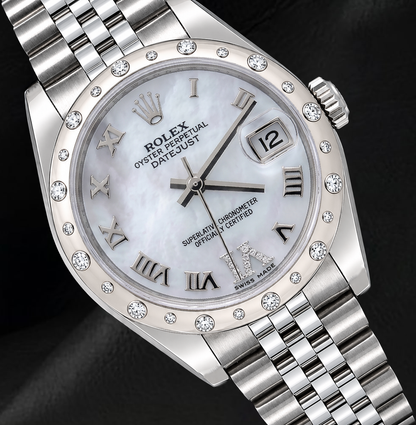 Rolex Datejust 178344 31mm White Mother of Pearl Roman Dial Stainless Steel Jubilee Bracelet Watch