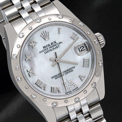 Rolex Datejust 178344 31mm White Mother of Pearl Roman Dial White Gold and Stainless Steel Watch