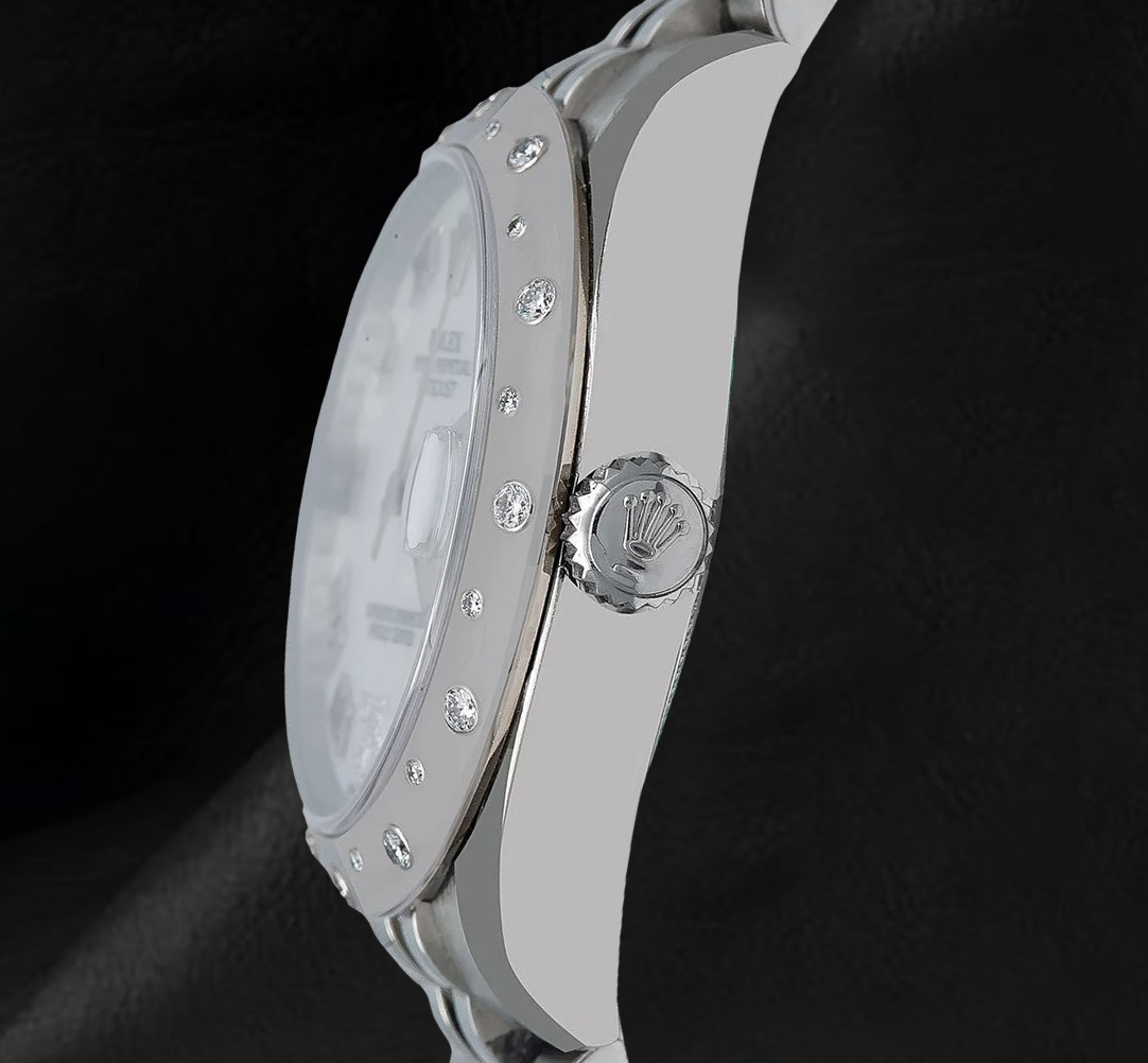 Rolex Datejust 178344 31mm White Mother of Pearl Roman Dial White Gold and Stainless Steel Watch