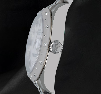 Rolex Datejust 178344 31mm White Mother of Pearl Roman Dial White Gold and Stainless Steel Watch