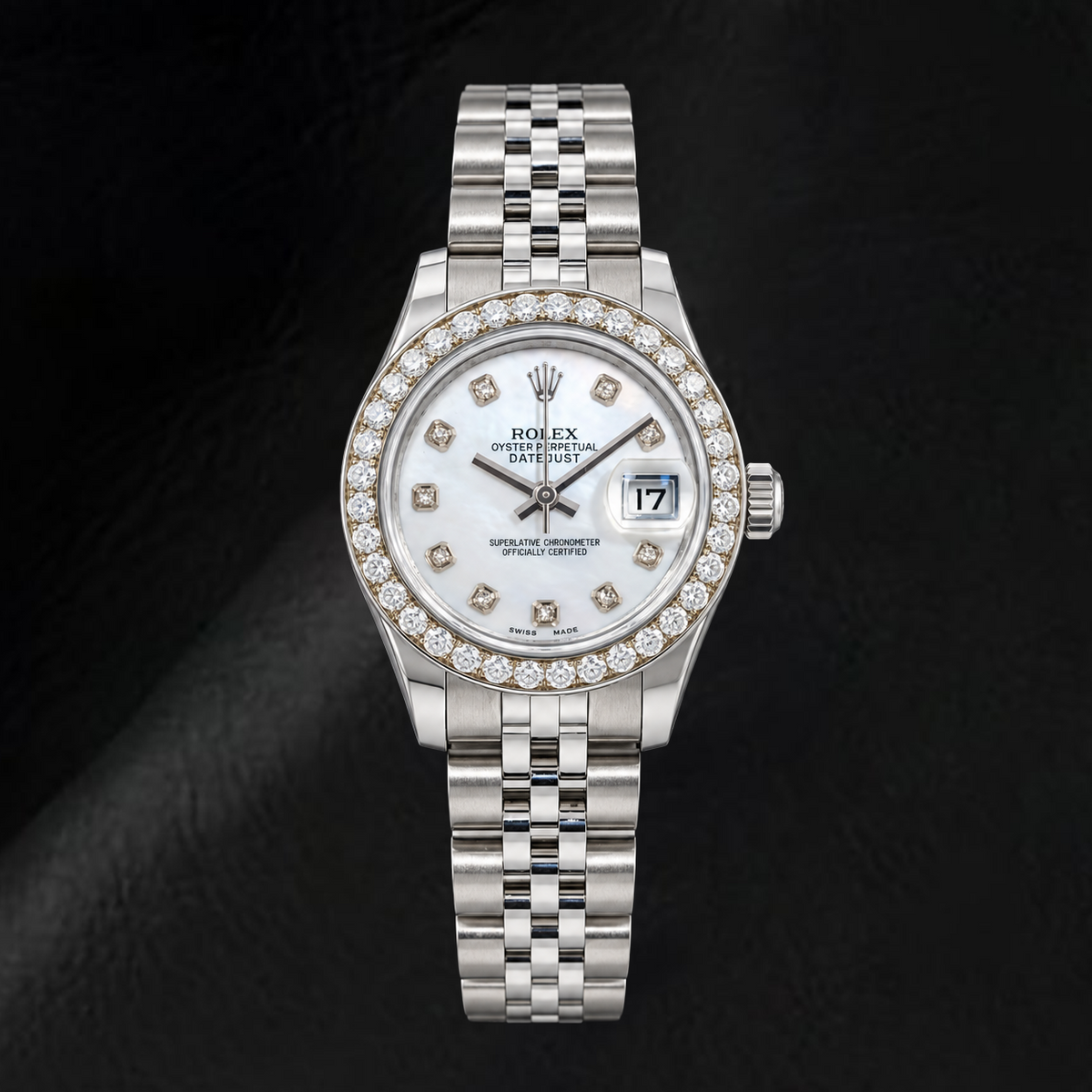 Rolex Datejust 179160 26mm White Mother of Pearl Diamond Dial Stainless Steel Watch