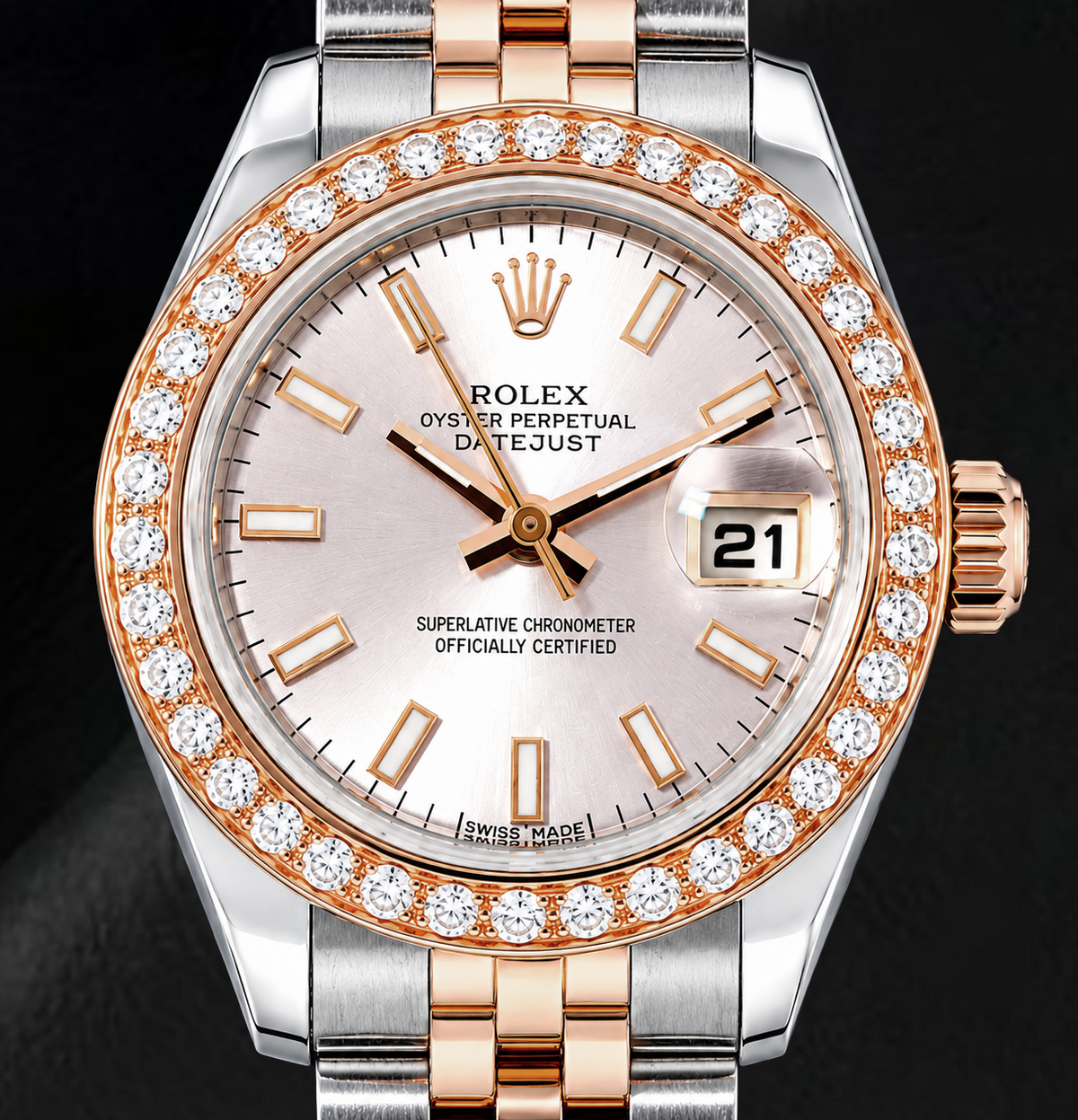 Rolex Datejust 179171 26mm Sundust Stick Dial Two Tone Watch