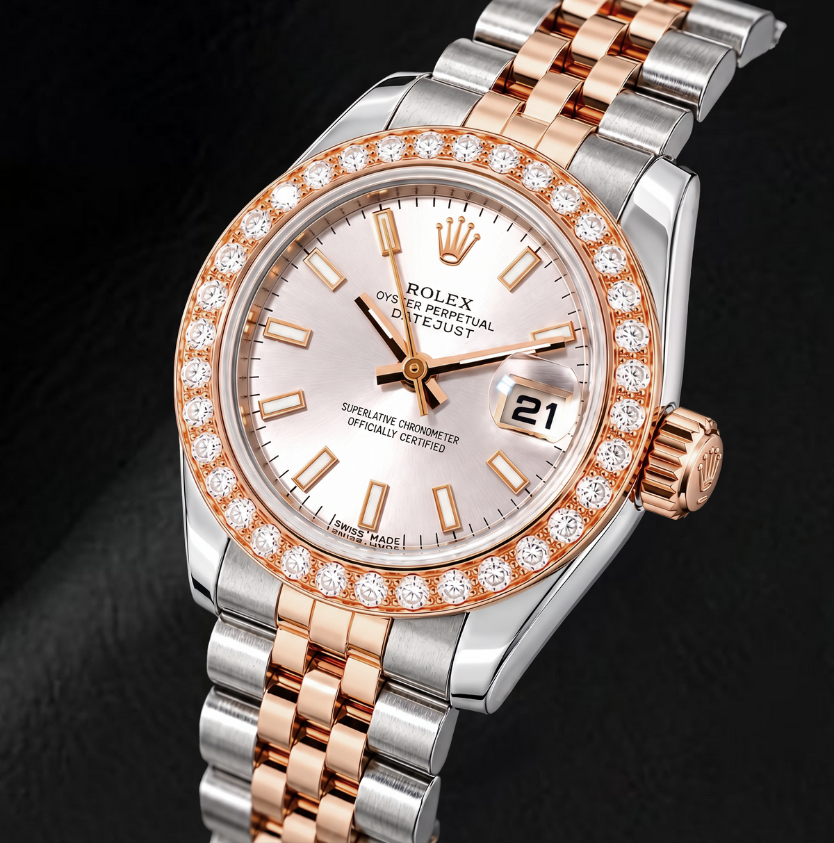 Rolex Datejust 179171 26mm Sundust Stick Dial Two Tone Watch