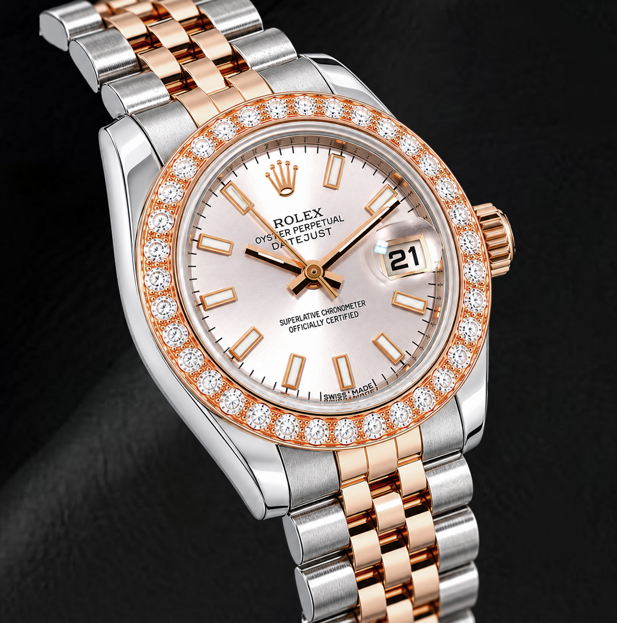 Rolex Datejust 179171 26mm Sundust Stick Dial Two Tone Watch