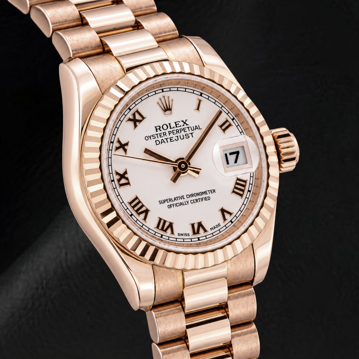 Rolex Datejust 179175 26mm Pink Roman Dial Rose Gold Watch