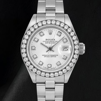 Rolex Datejust 26MM 69160 Silver Diamond Dial Stainless Steel Watch