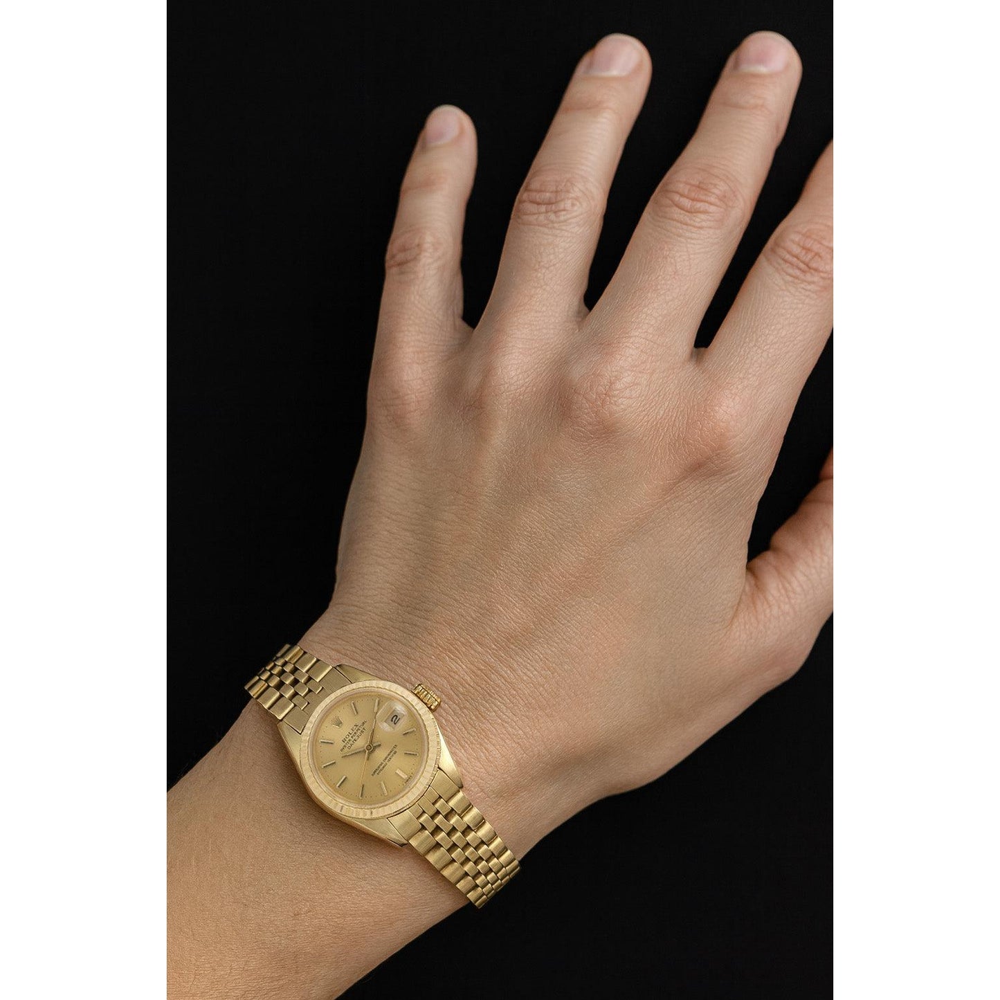 Rolex Datejust 26 mm Champagne Stick Dial Yellow Gold Ladies Watch P4