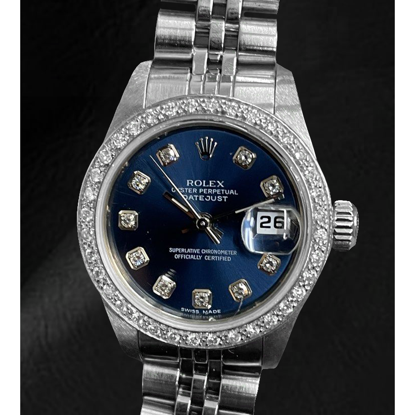 Rolex Datejust 26 mm Blue Diamond Dial Stainless Steel Jubilee Bracelet Watch