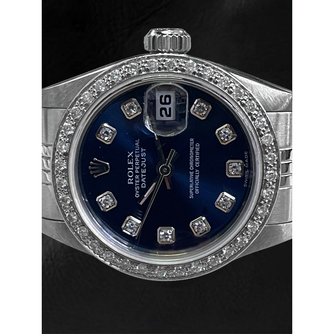 Rolex Datejust 26 mm Dark Blue Diamond Dial Stainless Steel Jubilee Bracelet Watch