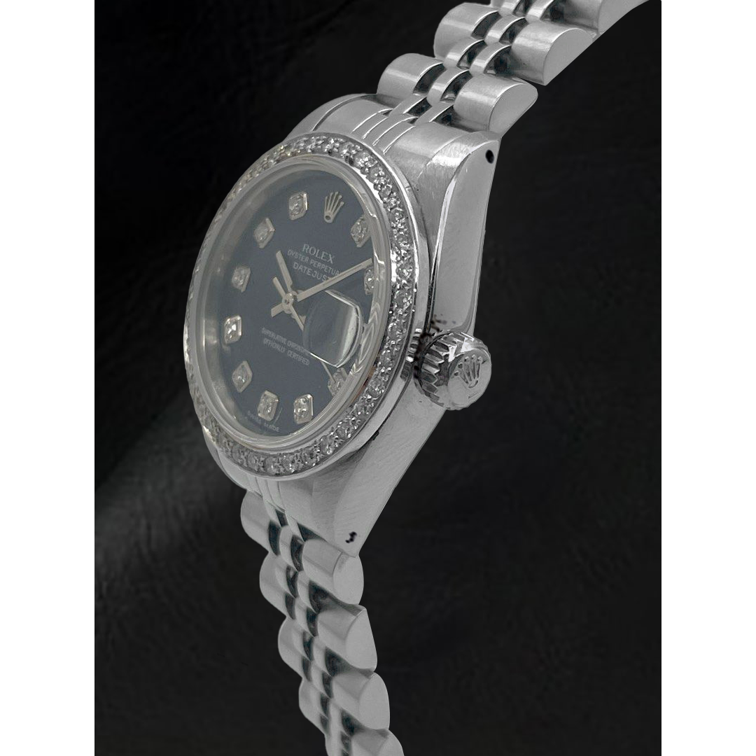 Rolex Datejust 26 mm Dark Blue Diamond Dial Stainless Steel Jubilee Bracelet Watch