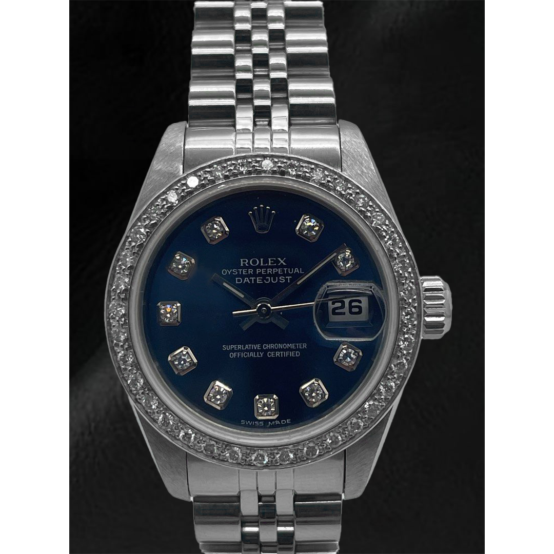 Rolex Datejust 26 mm Dark Blue Diamond Dial Stainless Steel Jubilee Bracelet Watch