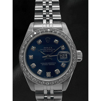 Rolex Datejust 26 mm Dark Blue Diamond Dial Stainless Steel Jubilee Bracelet Watch