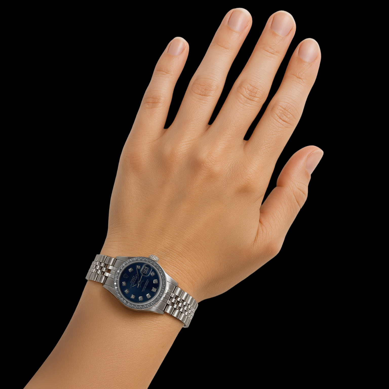 Rolex Datejust 26 mm Dark Blue Diamond Dial Stainless Steel Jubilee Bracelet Watch P1