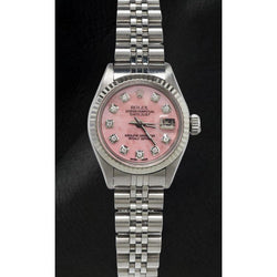 Rolex Datejust 26 mm Pink Mother Of Pearl Diamond Dial Stainless Steel Watch