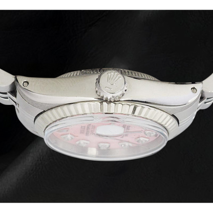 Rolex Datejust 26 mm Pink Mother Of Pearl Diamond Dial Stainless Steel Watch