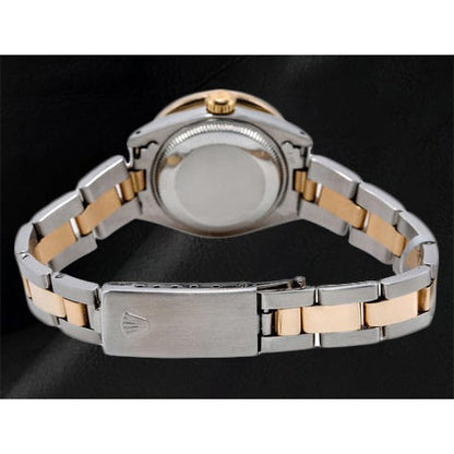 Rolex Datejust 26 mm Pink Mother Of Pearl Diamond Dial Two Tone Oyster Bracelet Watch