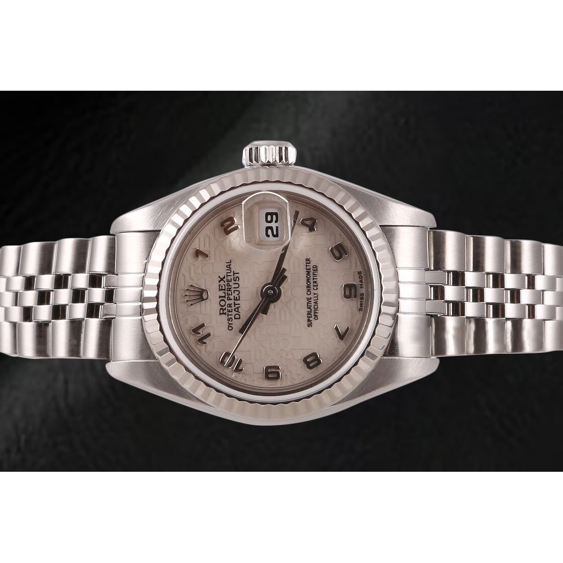 Rolex Datejust 26 mm White Arabic Jubilee Dial Stainless Steel Watch