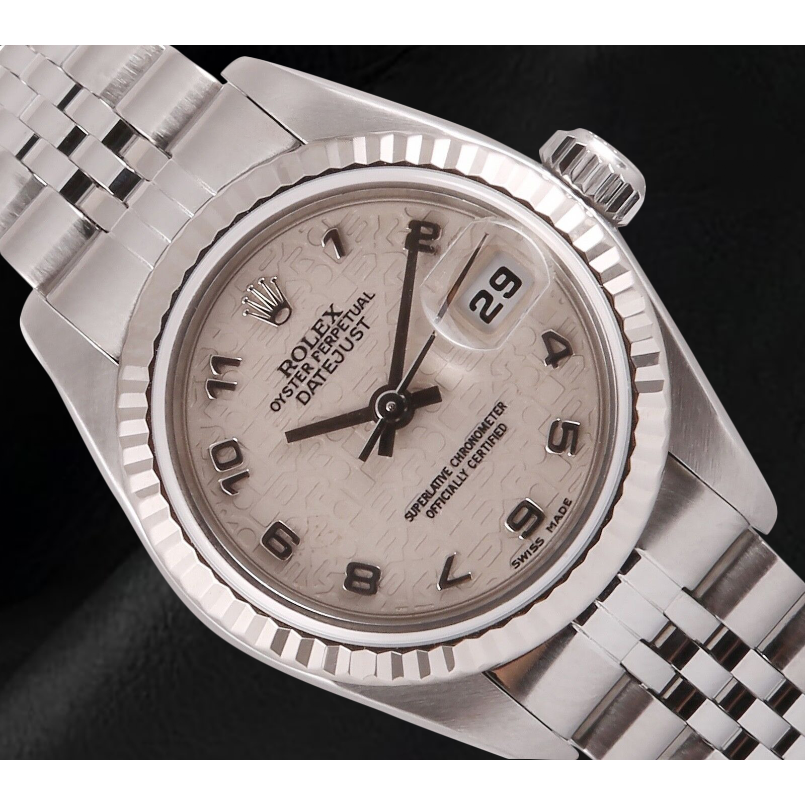 Rolex Datejust 26 mm White Arabic Jubilee Dial Stainless Steel Watch