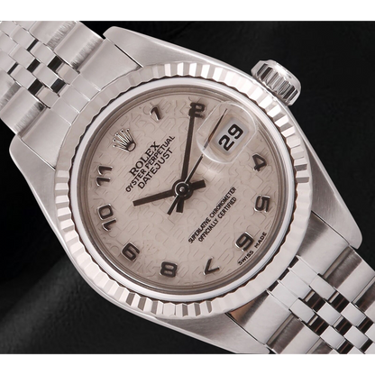 Rolex Datejust 26 mm White Arabic Jubilee Dial Stainless Steel Watch