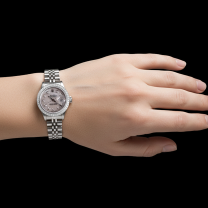 Rolex Datejust 26 mm White Mother Of Pearl Dial Diamond Bezel Stainless Steel Watch P1