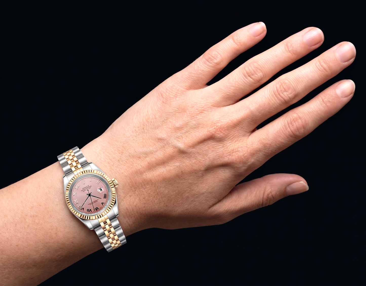 Rolex Datejust 26mm 2002 Year Roman Dial Two Tone Women's Watch
