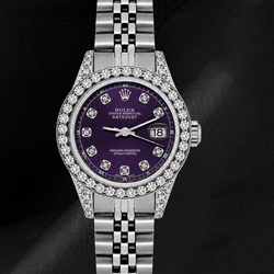 Rolex Datejust 26mm 6916 Purple Diamond Dial Jubilee Bracelet Stainless Steel  Watch